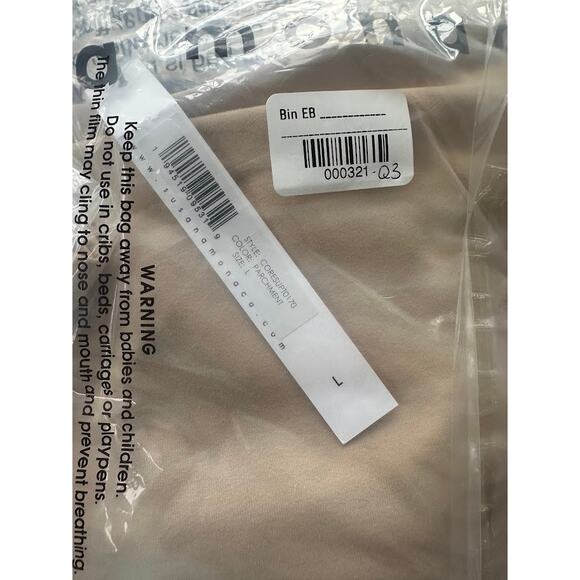 NWT Susana Monaco Womens Tan Parchment Strapless Crop Top Size L - Picture 8 of 8